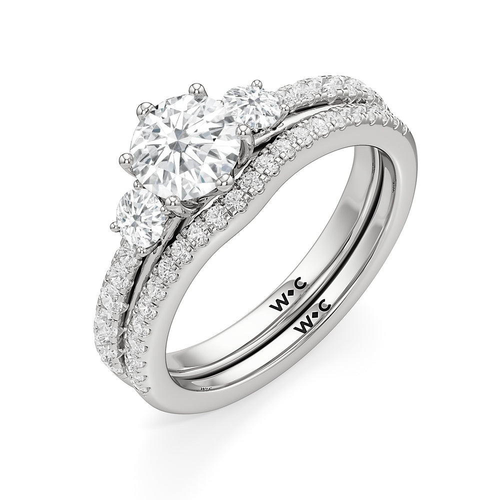 The Miriam Diamond Wedding Band with Platinum Cut Diamond in 14KT Platinum view 4
