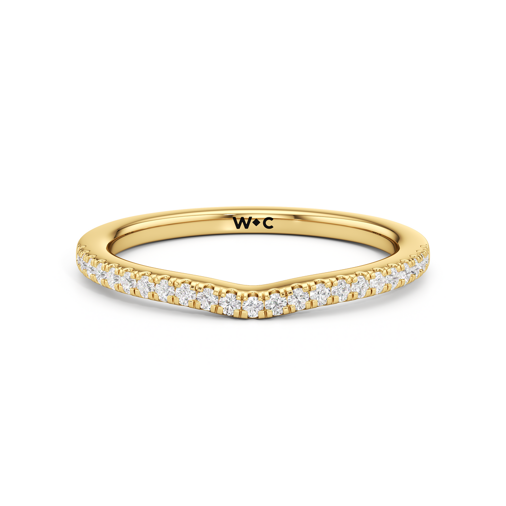 The Miriam Diamond Wedding Band with 18KT Yellow Gold Cut Diamond in 14KT Yellow Gold view 1
