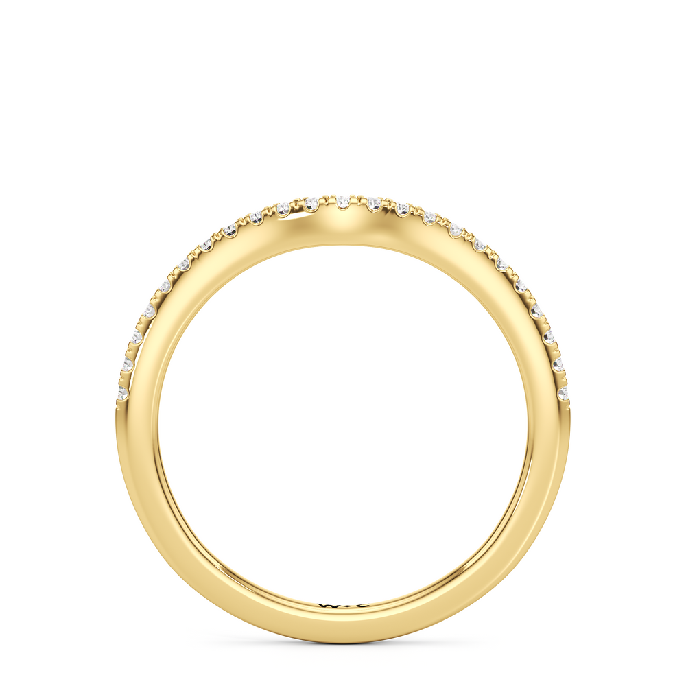 The Miriam Diamond Wedding Band with 18KT Yellow Gold Cut Diamond in 14KT Yellow Gold view 2
