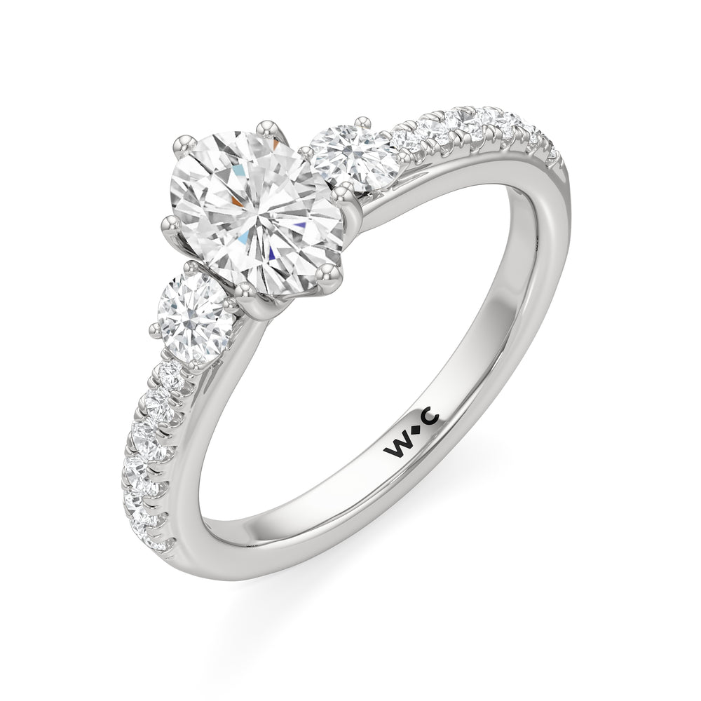 The Miriam Engagement Ring with Oval Cut Diamond in 14KT Platinum view 3
