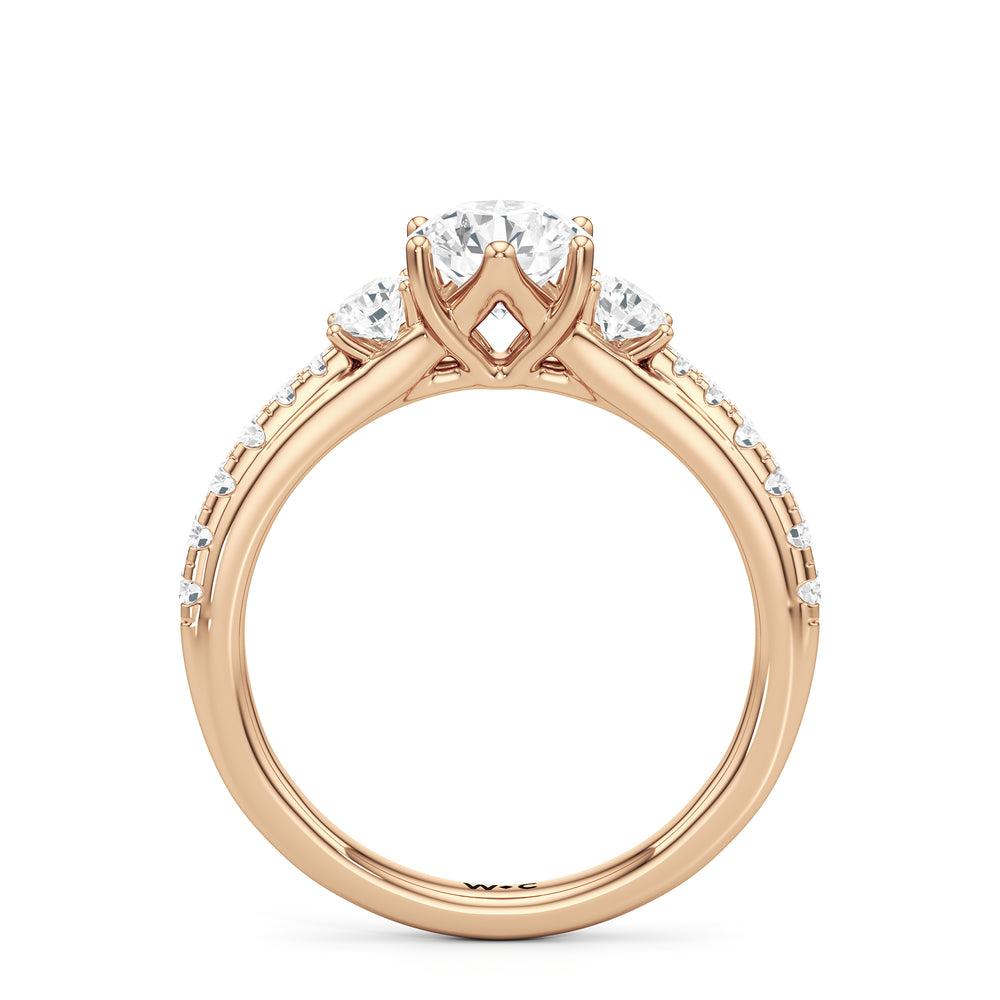 The Miriam Engagement Ring with Round Cut Diamond in 14KT Rose Gold view 2
