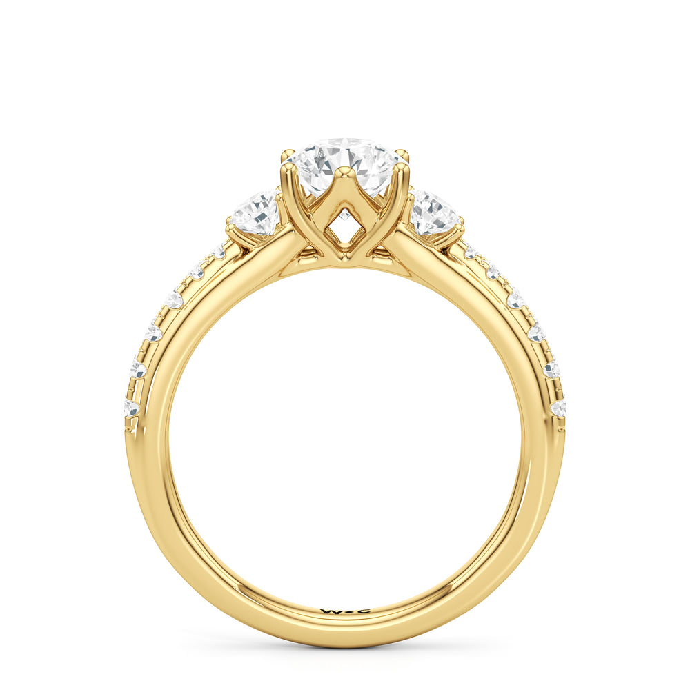 The Miriam Engagement Ring with Round Cut Diamond in 14KT Yellow Gold view 2
