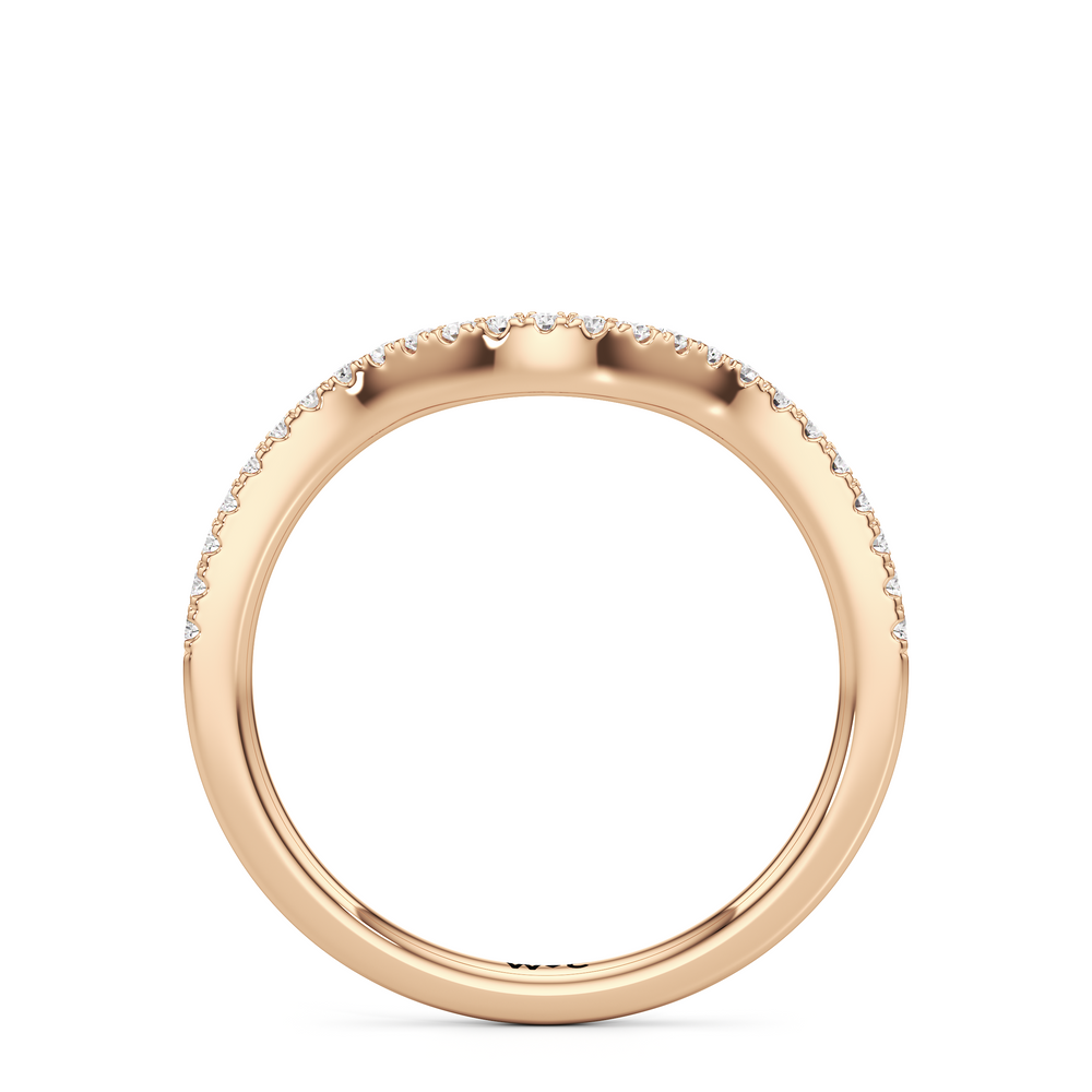 The Priya Diamond Wedding Band with 18KT Rose Gold Cut Diamond in 14KT Rose Gold view 2
