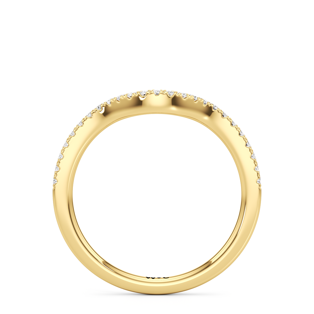 The Priya Diamond Wedding Band with 18KT Yellow Gold Cut Diamond in 14KT Yellow Gold view 2

