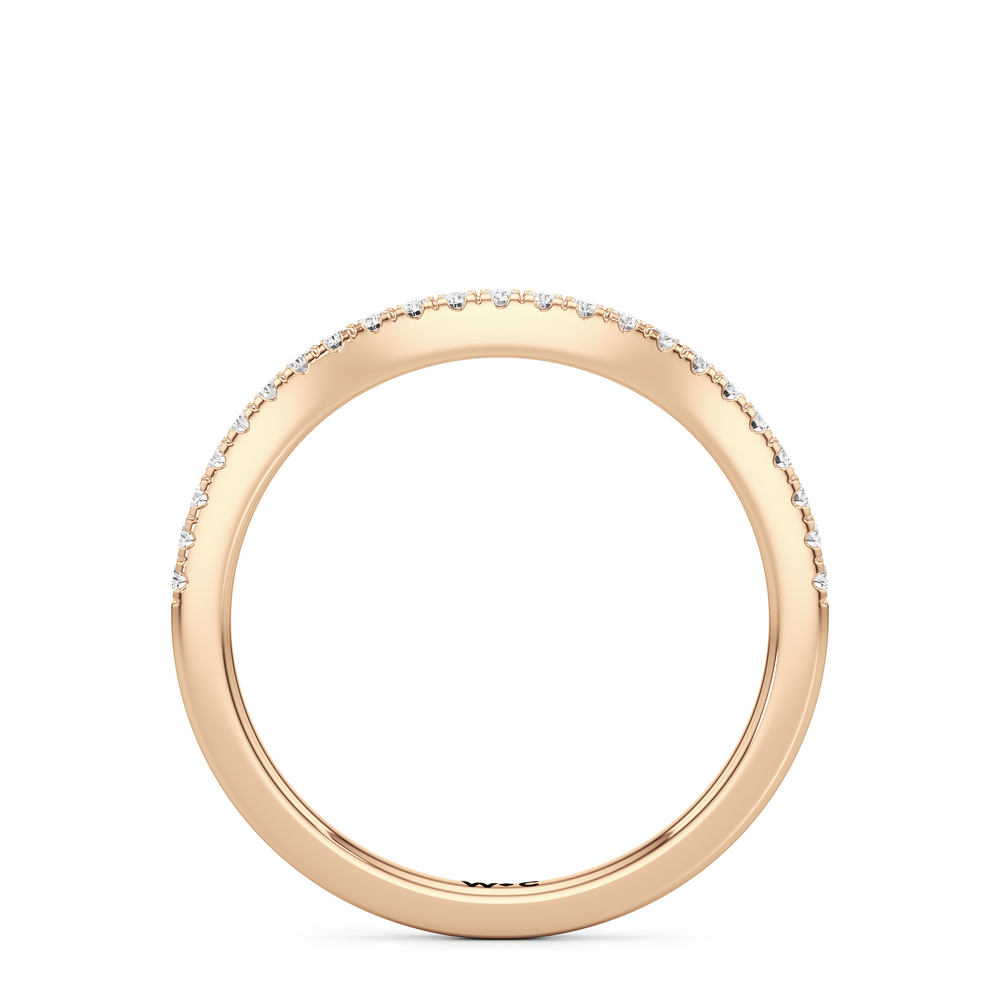 The Ayla Diamond Wedding Band with 18KT Rose Gold Cut Diamond in 14KT Rose Gold view 2
