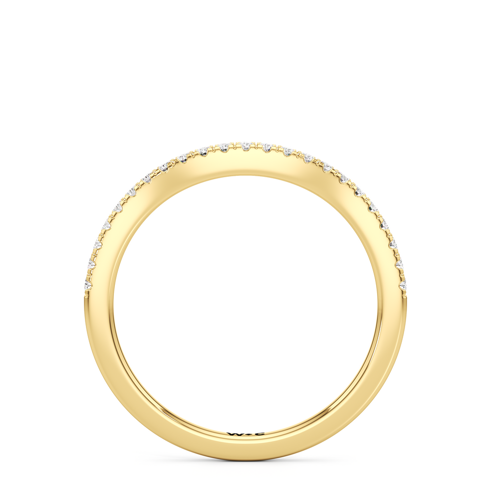 The Ayla Diamond Wedding Band with 18KT Yellow Gold Cut Diamond in 14KT Yellow Gold view 2
