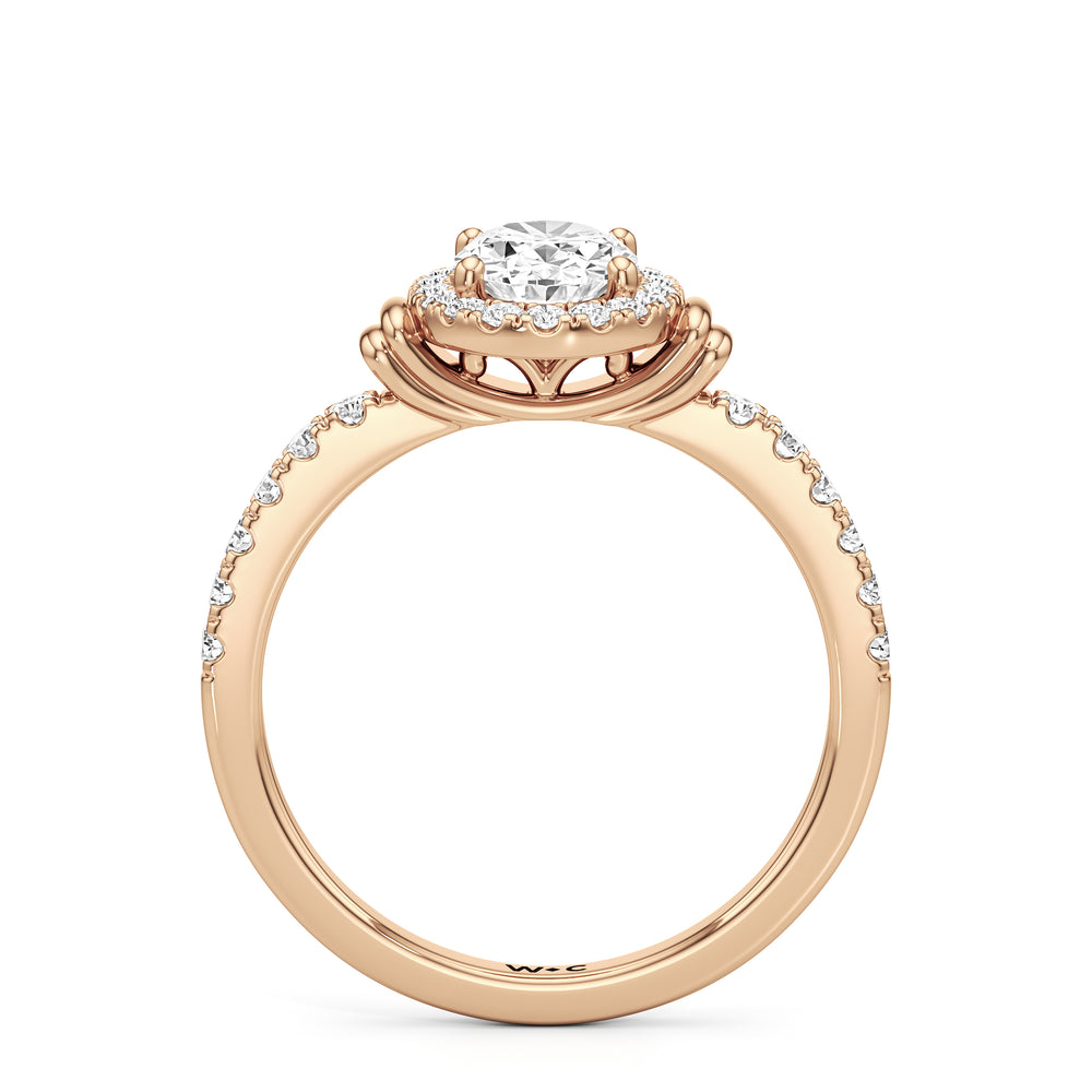 The Ayla Engagement Ring with Oval Cut Diamond in 14KT Rose Gold view 2
