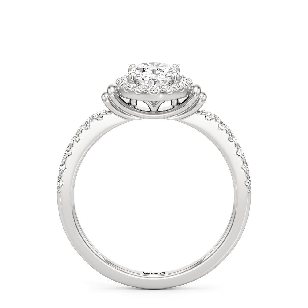 The Ayla Engagement Ring with Oval Cut Diamond in 14KT Platinum view 2

