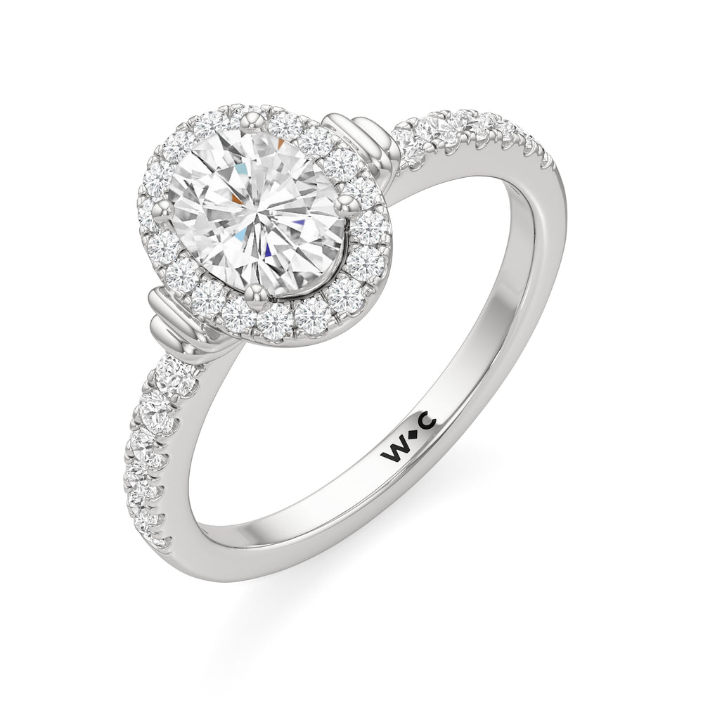 The Ayla Engagement Ring with Oval Cut Diamond in 14KT Platinum view 3
