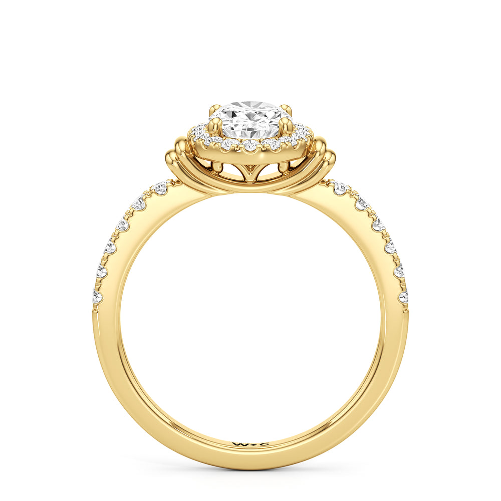 The Ayla Engagement Ring with Oval Cut Diamond in 14KT Yellow Gold view 2
