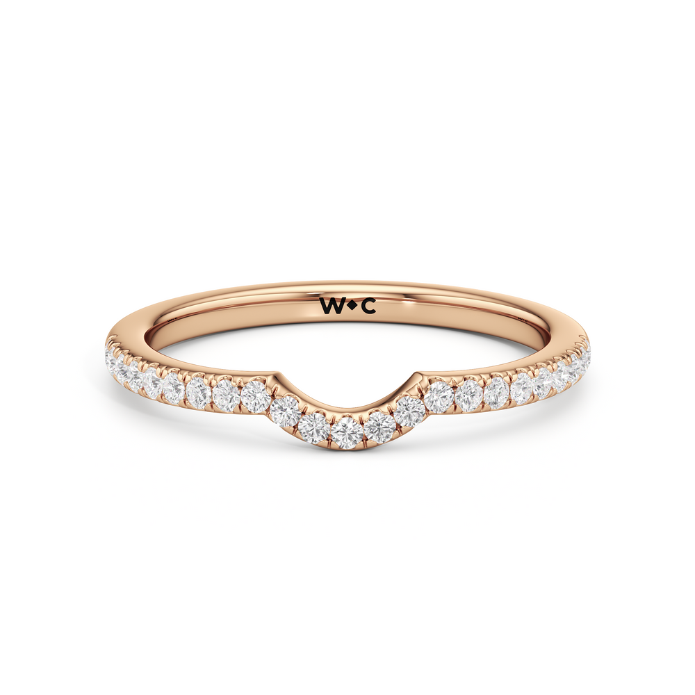 The Cove Diamond Wedding Band with 18KT Rose Gold Cut Diamond in 14KT Rose Gold view 1

