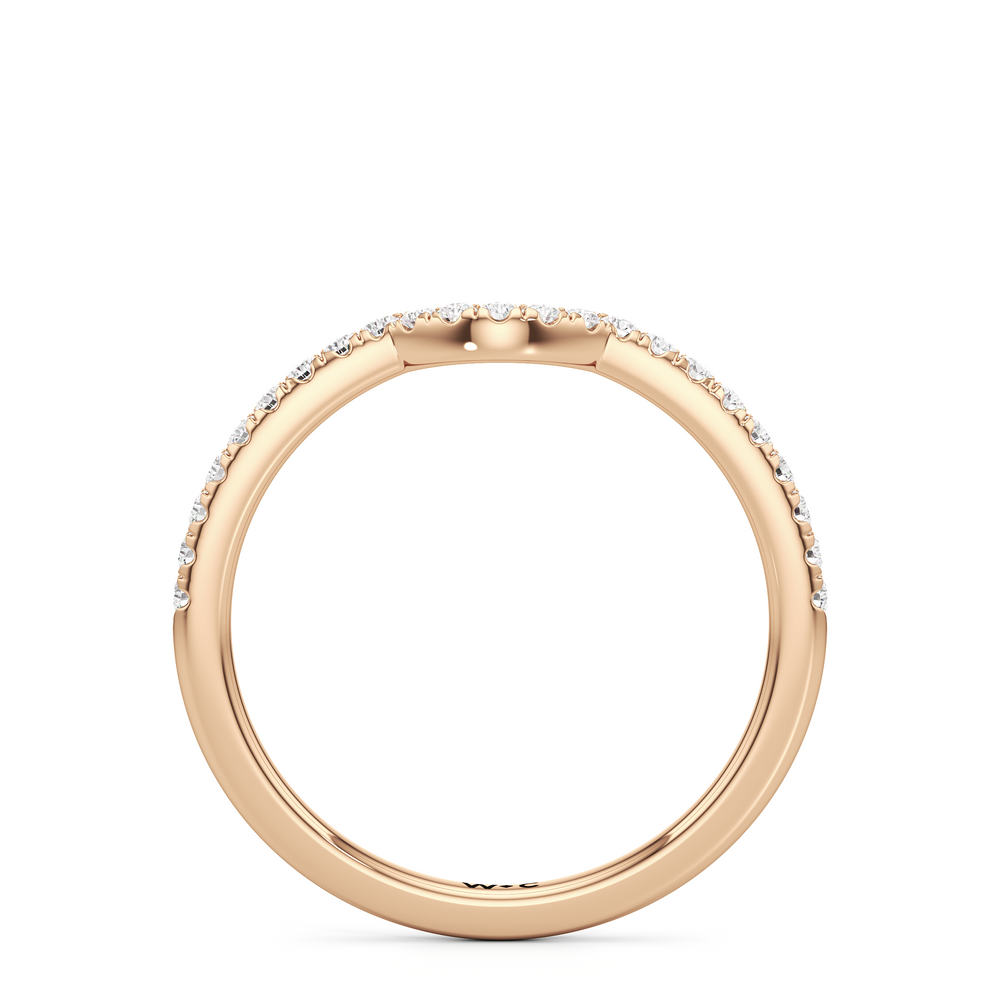 The Cove Diamond Wedding Band with 18KT Rose Gold Cut Diamond in 14KT Rose Gold view 2
