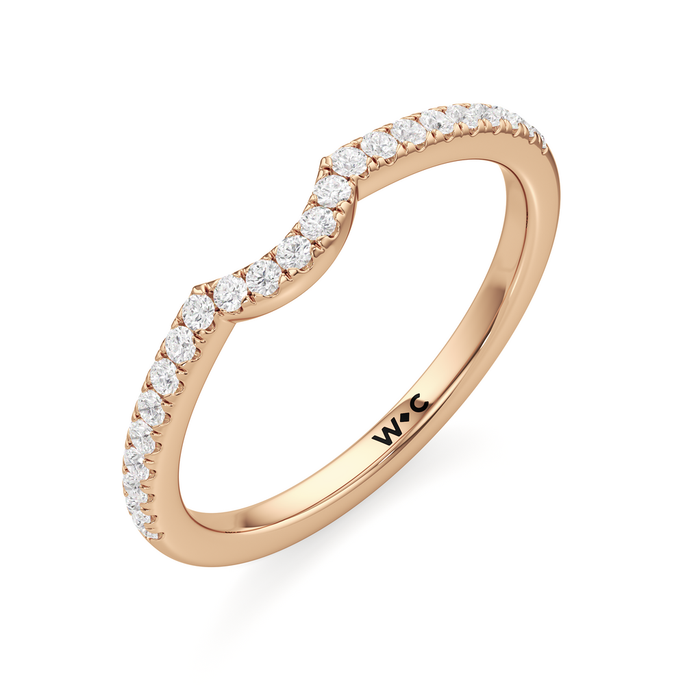 The Cove Diamond Wedding Band with 18KT Rose Gold Cut Diamond in 14KT Rose Gold view 3
