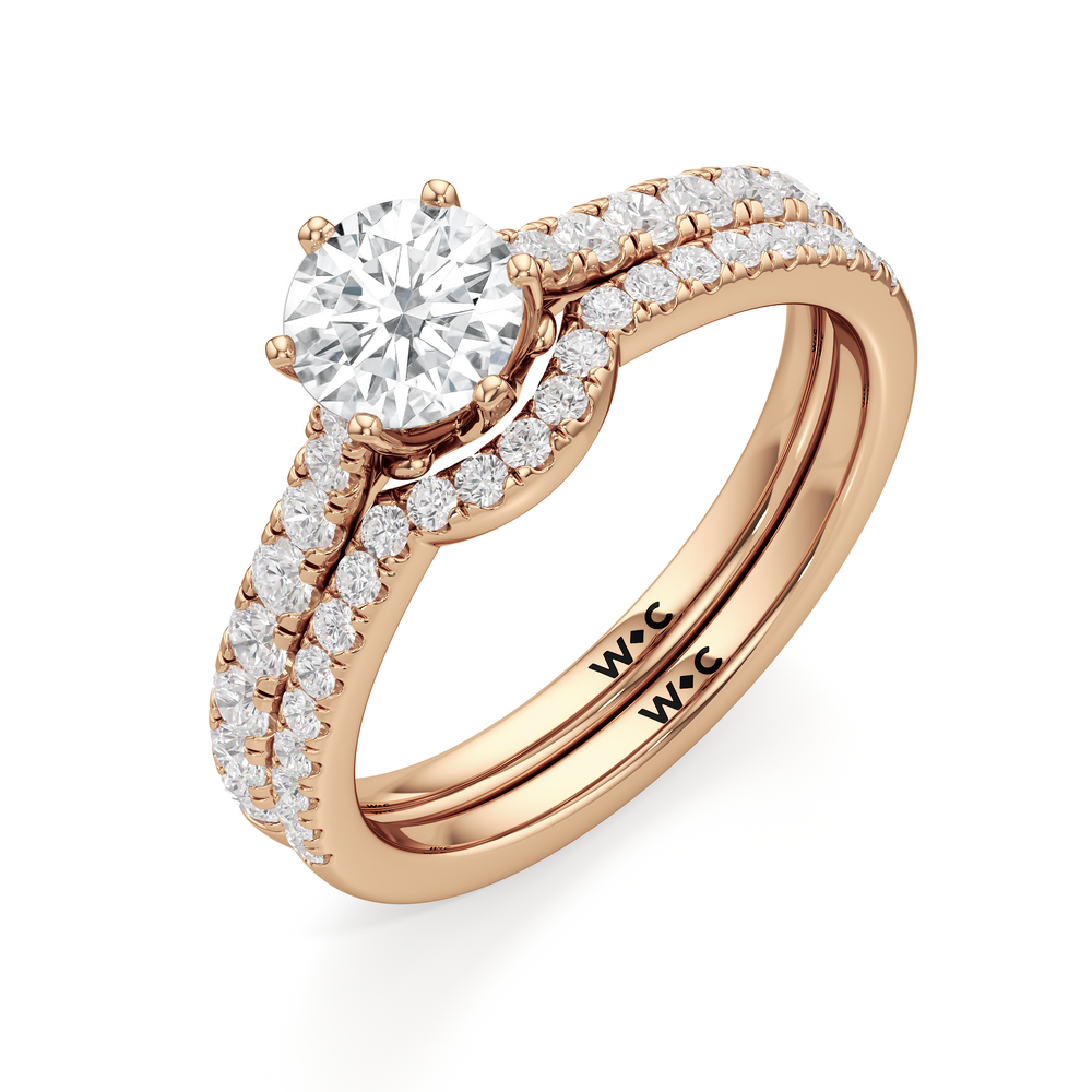 The Cove Diamond Wedding Band with 18KT Rose Gold Cut Diamond in 14KT Rose Gold view 4
