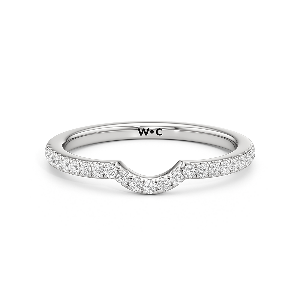 The Cove Diamond Wedding Band with Platinum Cut Diamond in 14KT Platinum view 1
