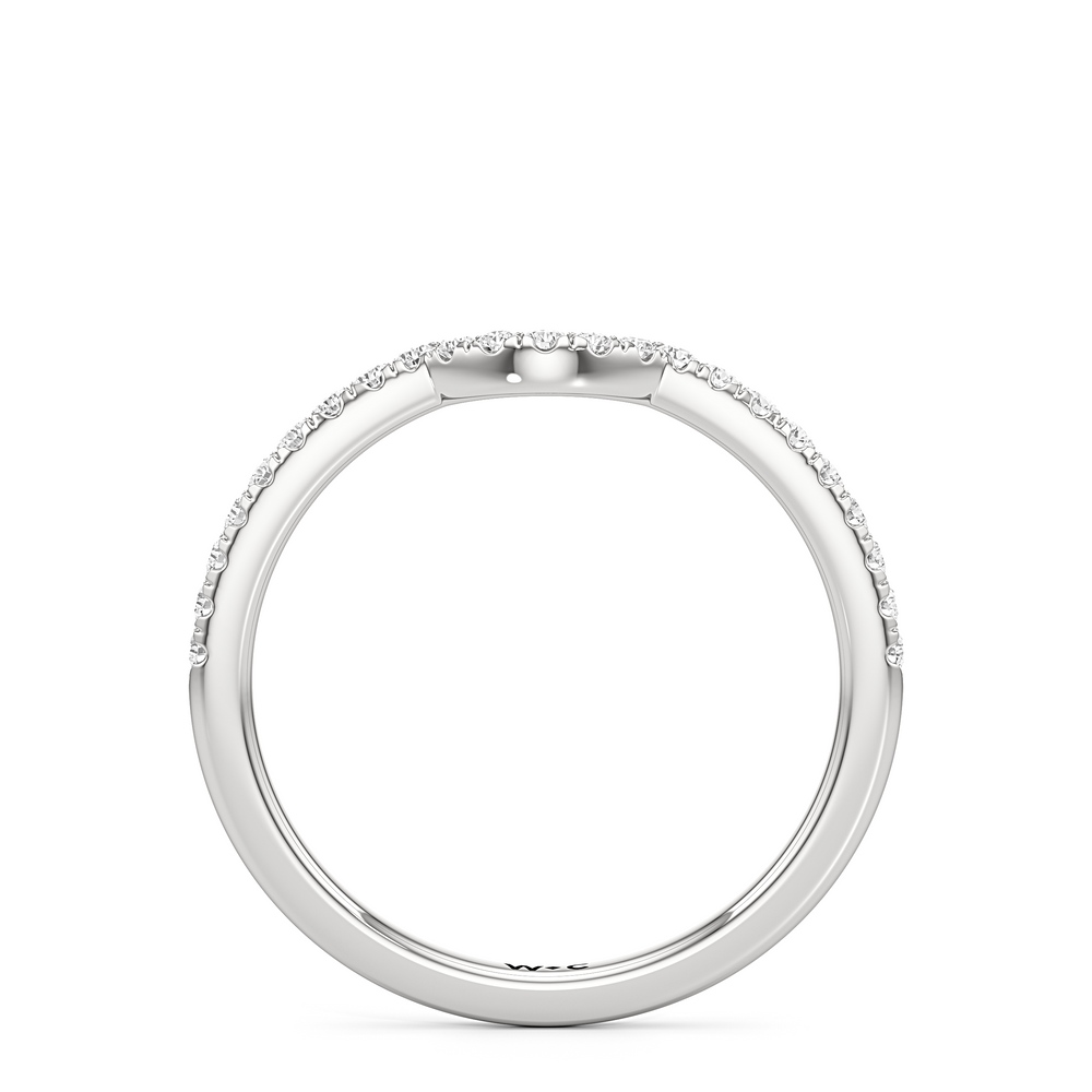 The Cove Diamond Wedding Band with Platinum Cut Diamond in 14KT Platinum view 2
