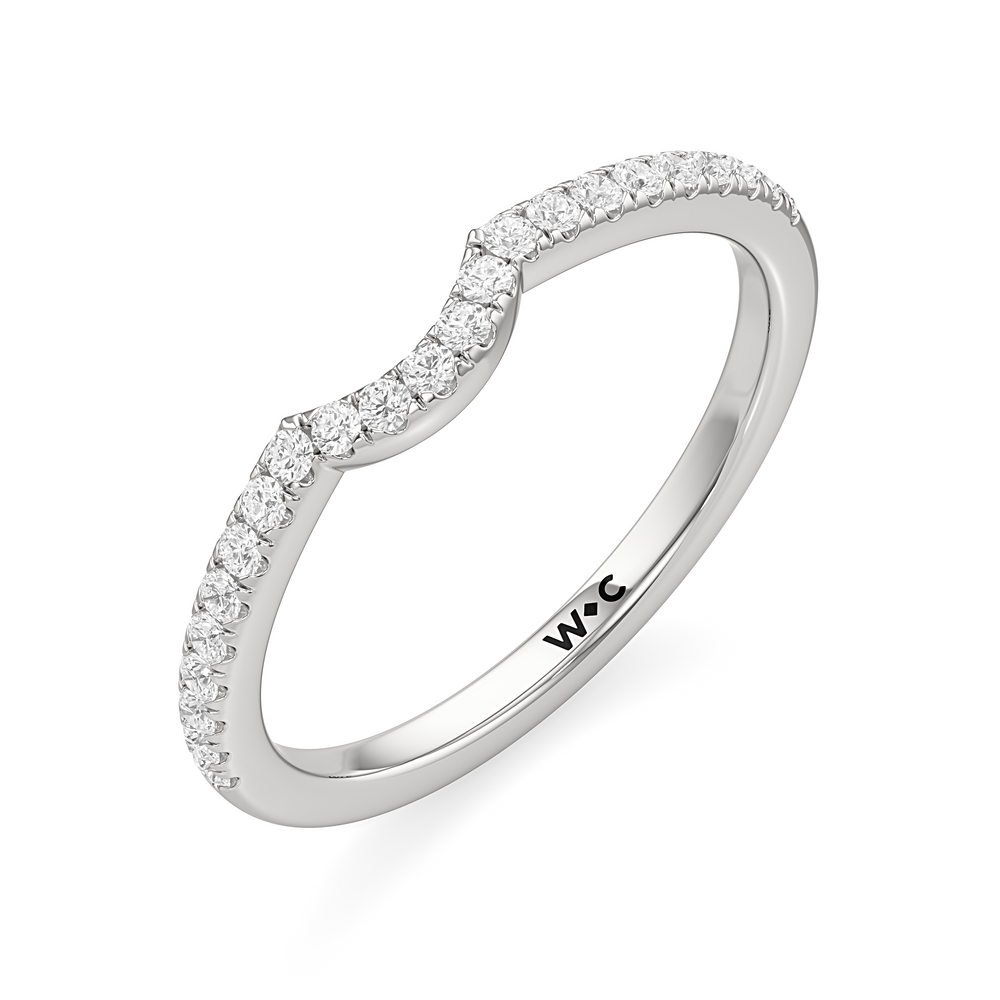 The Cove Diamond Wedding Band with Platinum Cut Diamond in 14KT Platinum view 3
