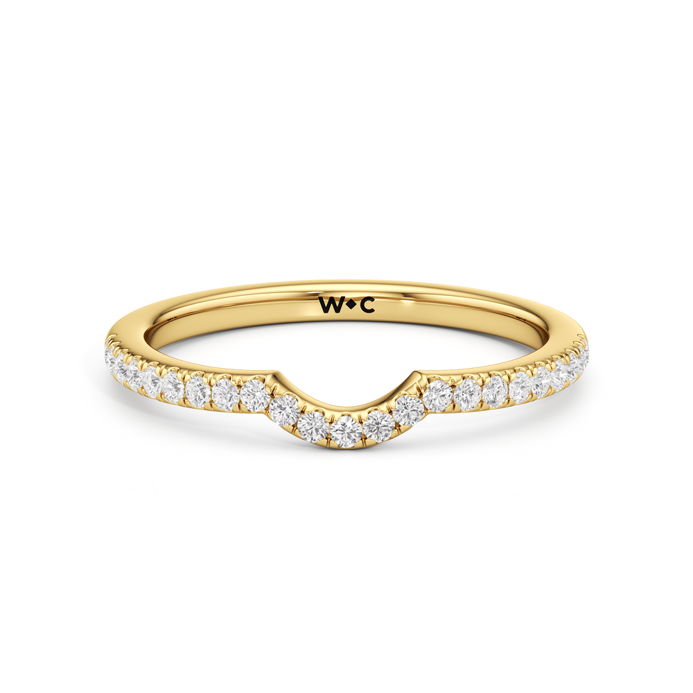 The Cove Diamond Wedding Band with 18KT Yellow Gold Cut Diamond in 14KT Yellow Gold view 1
