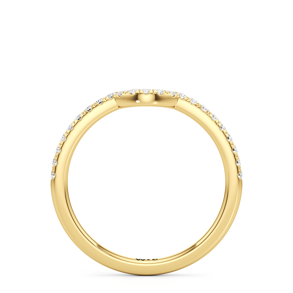 The Cove Diamond Wedding Band with 18KT Yellow Gold Cut Diamond in 14KT Yellow Gold view 2
