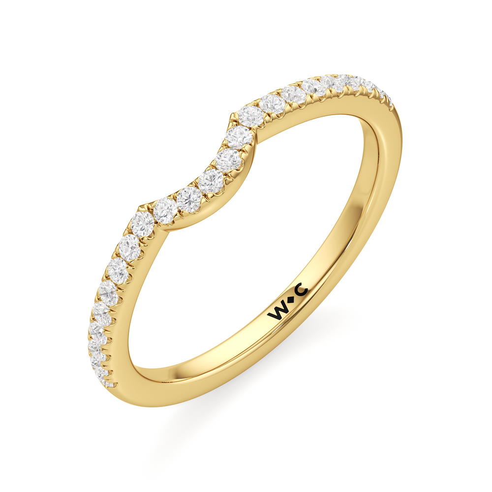 The Cove Diamond Wedding Band with 18KT Yellow Gold Cut Diamond in 14KT Yellow Gold view 3
