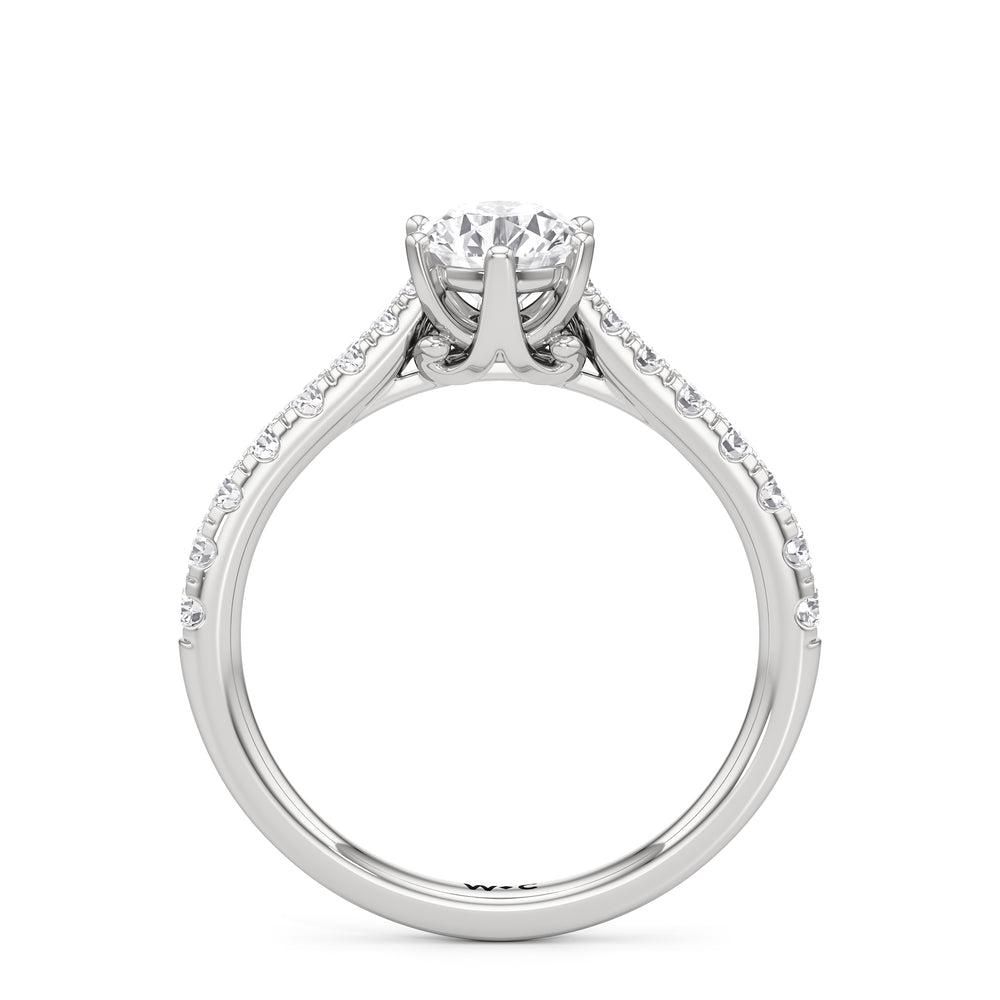 The Cove Engagement Ring with Round Cut Diamond in 14KT Platinum view 2

