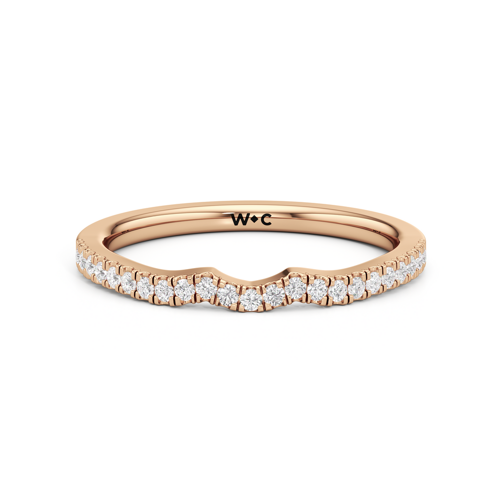 The Hazel Diamond Wedding Band with 18KT Rose Gold Cut Diamond in 14KT Rose Gold view 1
