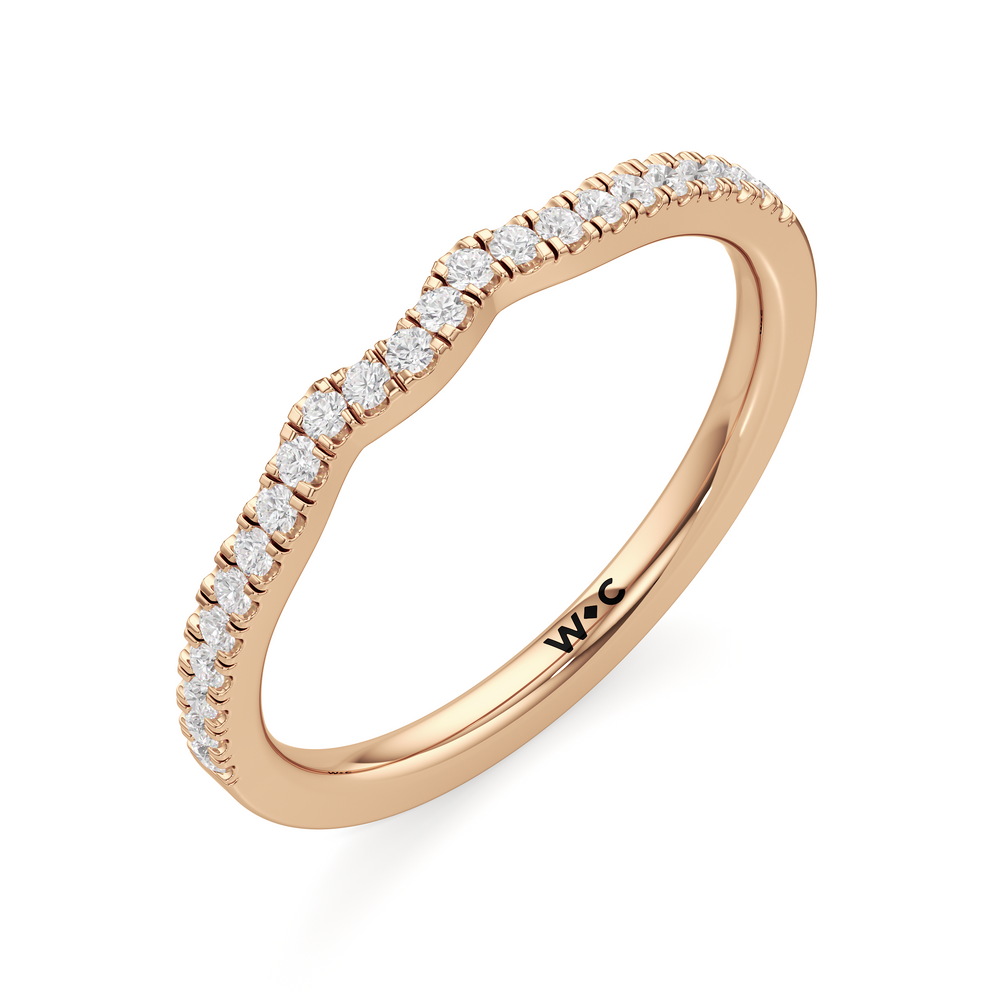 The Hazel Diamond Wedding Band with 18KT Rose Gold Cut Diamond in 14KT Rose Gold view 3
