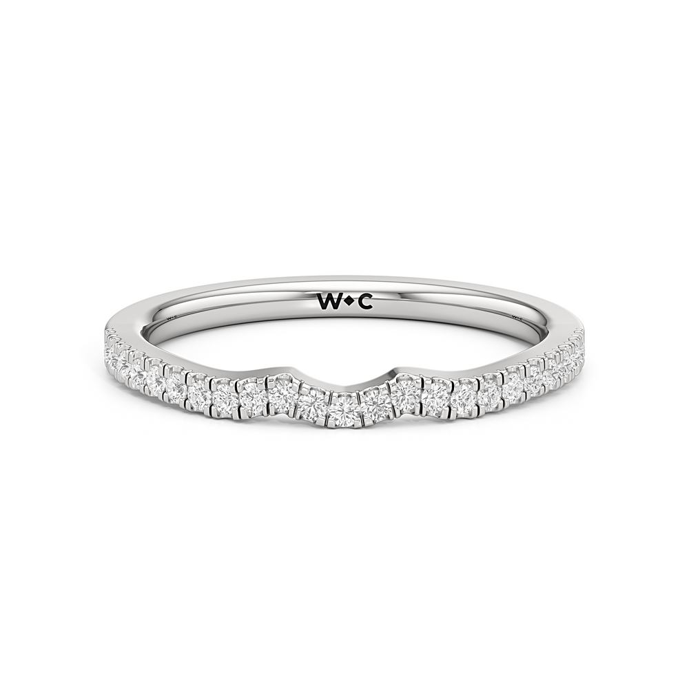 The Hazel Diamond Wedding Band with Platinum Cut Diamond in 14KT Platinum view 1
