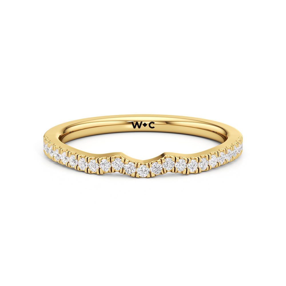 The Hazel Diamond Wedding Band with 18KT Yellow Gold Cut Diamond in 14KT Yellow Gold view 1
