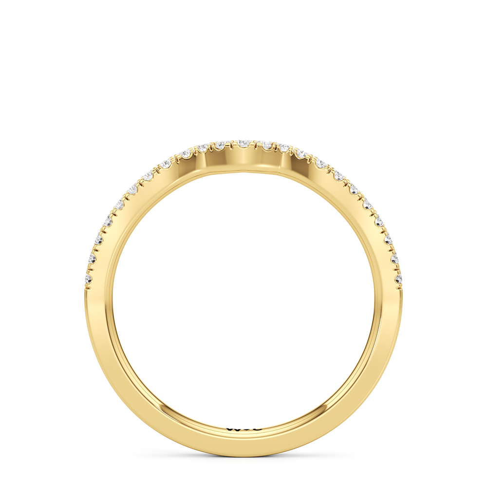 The Hazel Diamond Wedding Band with 18KT Yellow Gold Cut Diamond in 14KT Yellow Gold view 2
