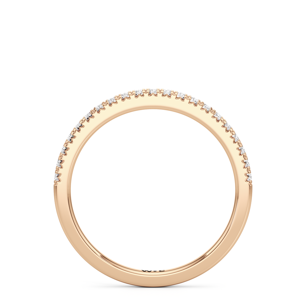 The Abgail Diamond Wedding Band with 18KT Rose Gold Cut Diamond in 14KT Rose Gold view 2
