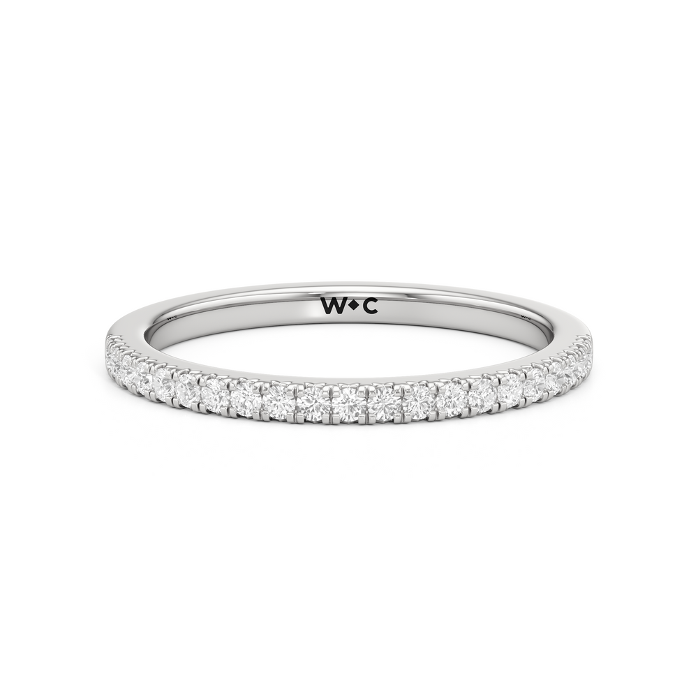 The Abgail Diamond Wedding Band with Platinum Cut Diamond in 14KT Platinum view 1
