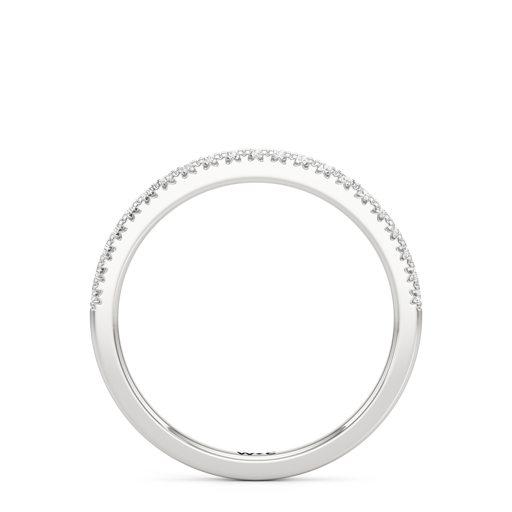 The Abgail Diamond Wedding Band with Platinum Cut Diamond in 14KT Platinum view 2
