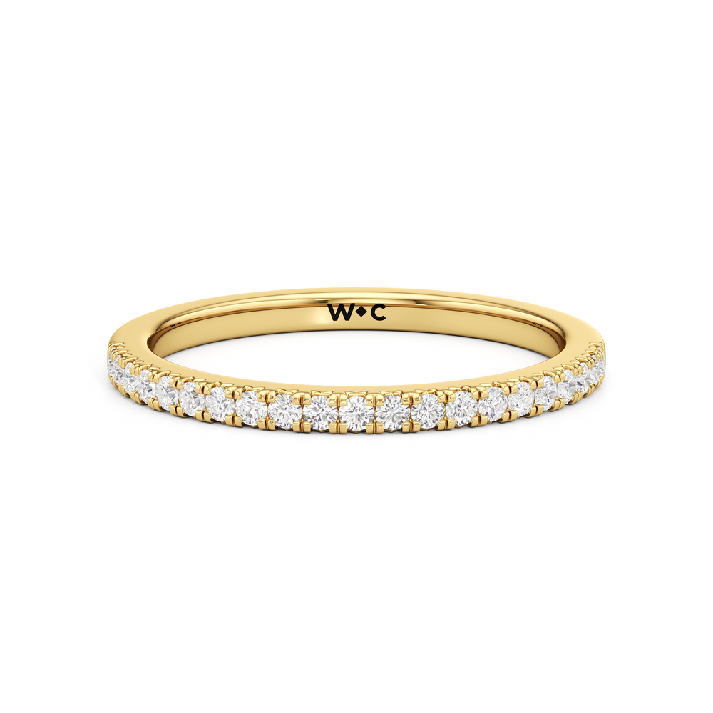 The Abgail Diamond Wedding Band with 18KT Yellow Gold Cut Diamond in 14KT Yellow Gold view 1
