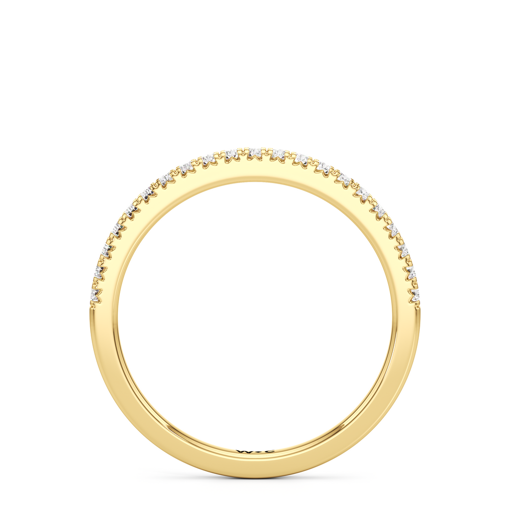 The Abgail Diamond Wedding Band with 18KT Yellow Gold Cut Diamond in 14KT Yellow Gold view 2

