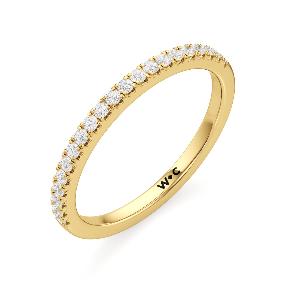 The Abgail Diamond Wedding Band with 18KT Yellow Gold Cut Diamond in 14KT Yellow Gold view 3
