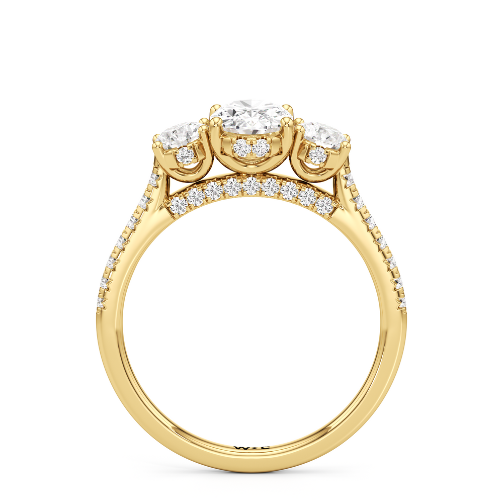 The Abgail Engagement Ring with Oval Cut Diamond in 14KT Yellow Gold view 2
