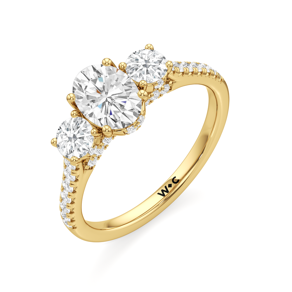 The Abgail Engagement Ring with Oval Cut Diamond in 14KT Yellow Gold view 3
