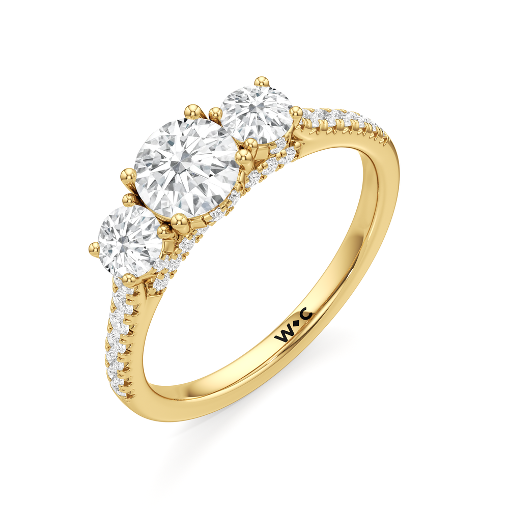The Abgail Engagement Ring with Round Cut Diamond in 14KT Yellow Gold view 3
