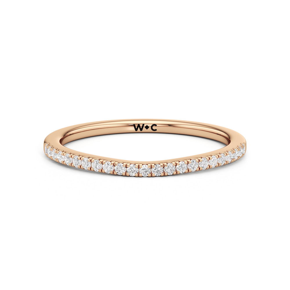 The Maud Diamond Wedding Band with 18KT Rose Gold Cut Diamond in 14KT Rose Gold view 1
