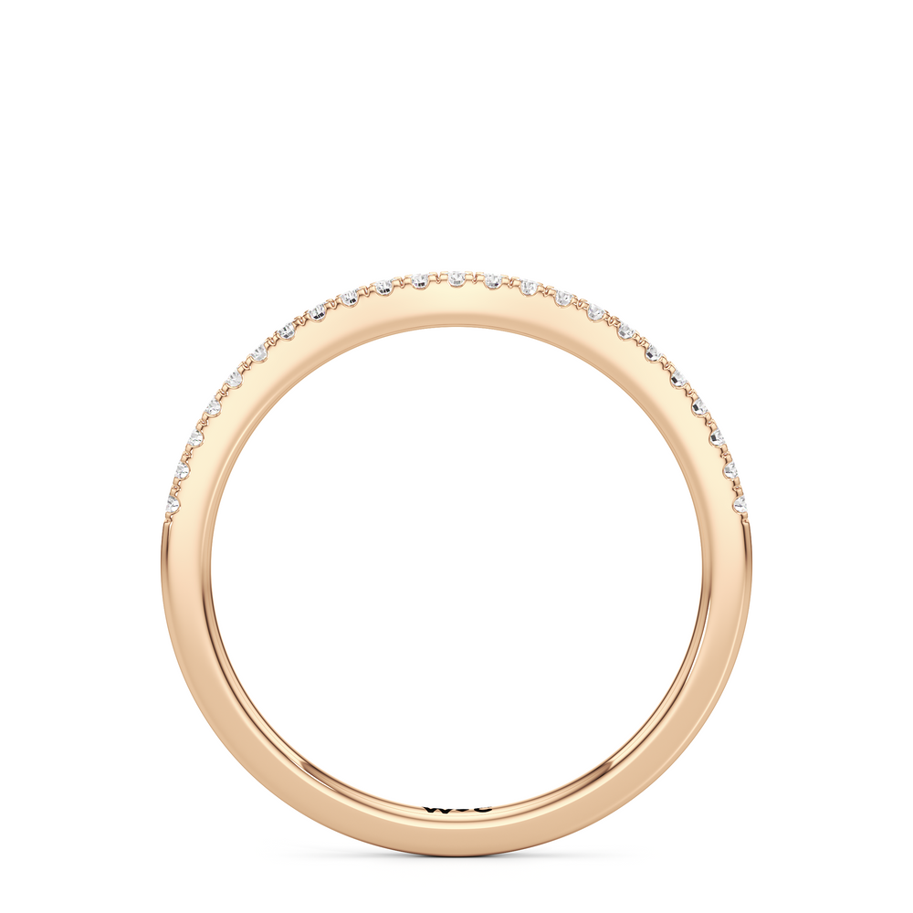 The Maud Diamond Wedding Band with 18KT Rose Gold Cut Diamond in 14KT Rose Gold view 2
