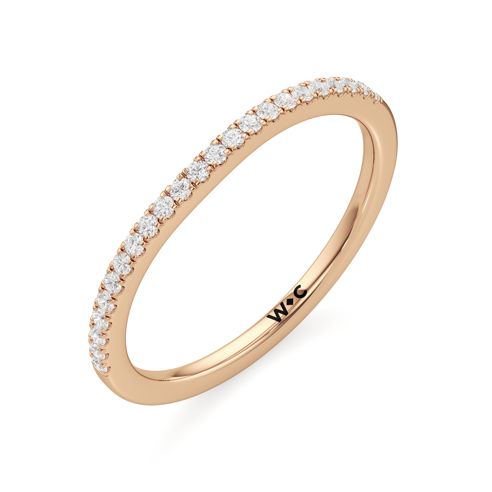The Maud Diamond Wedding Band with 18KT Rose Gold Cut Diamond in 14KT Rose Gold view 3
