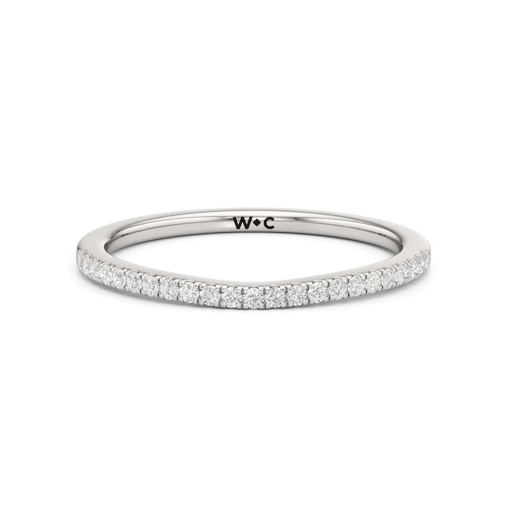 The Maud Diamond Wedding Band with Platinum Cut Diamond in 14KT Platinum view 1
