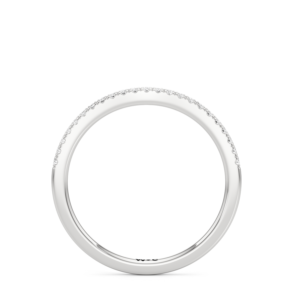The Maud Diamond Wedding Band with Platinum Cut Diamond in 14KT Platinum view 2
