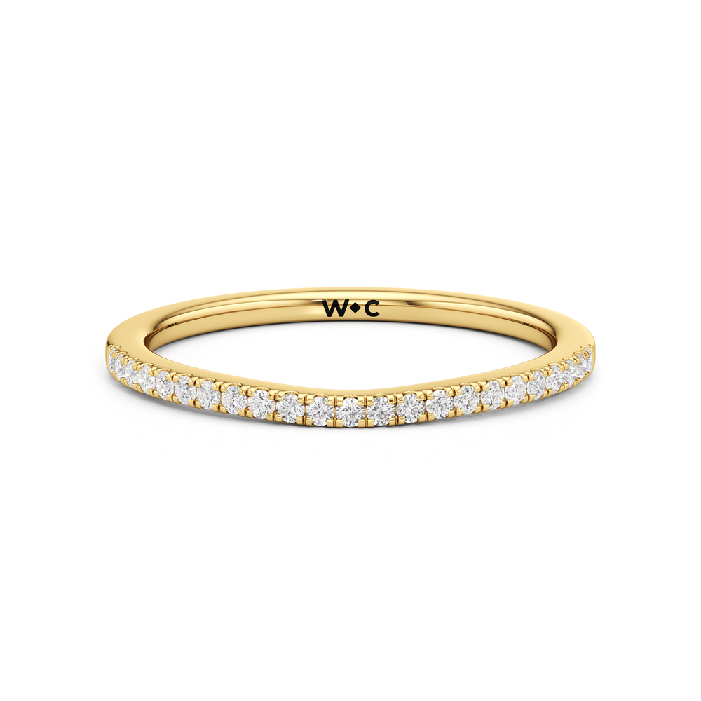 The Maud Diamond Wedding Band with 18KT Yellow Gold Cut Diamond in 14KT Yellow Gold view 1

