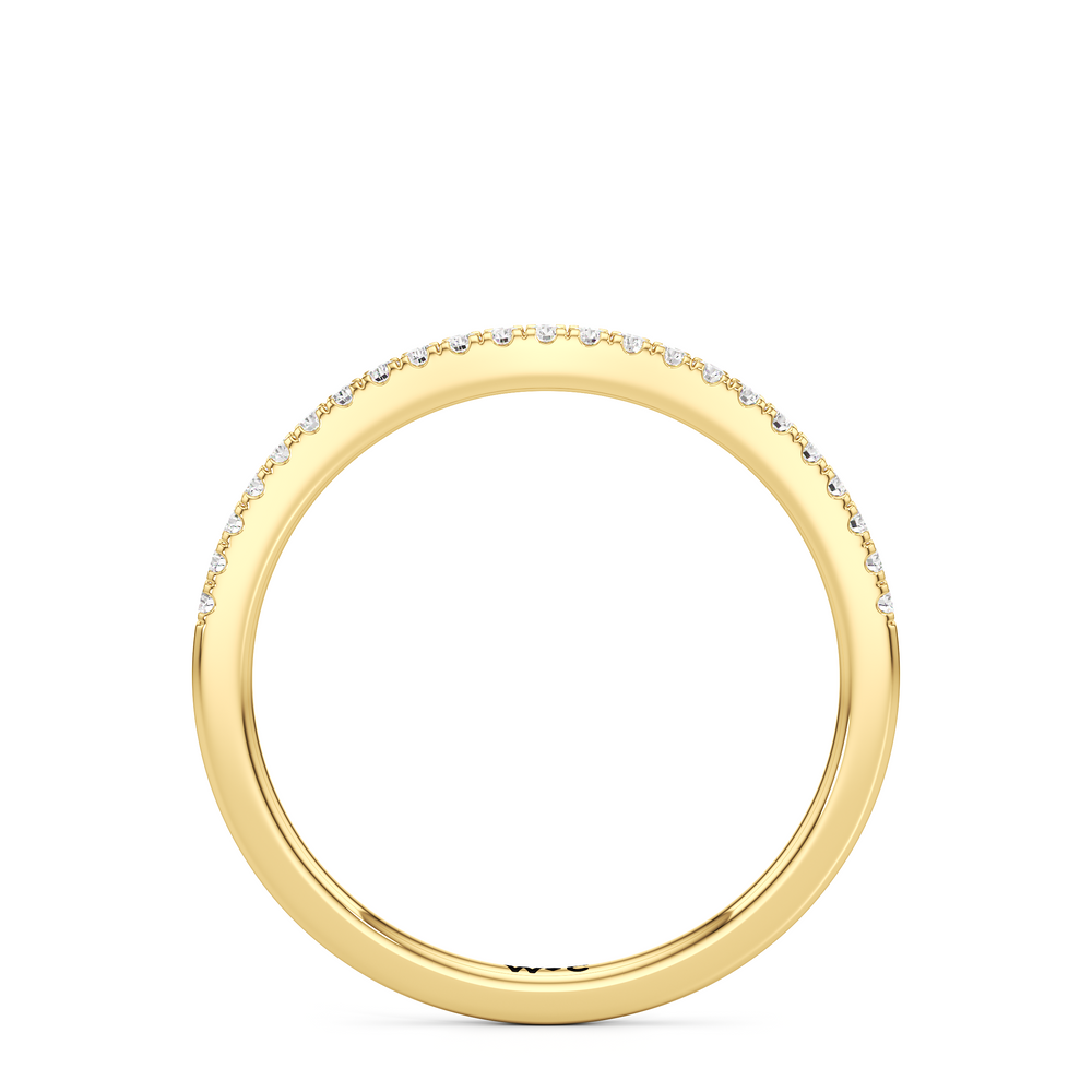 The Maud Diamond Wedding Band with 18KT Yellow Gold Cut Diamond in 14KT Yellow Gold view 2
