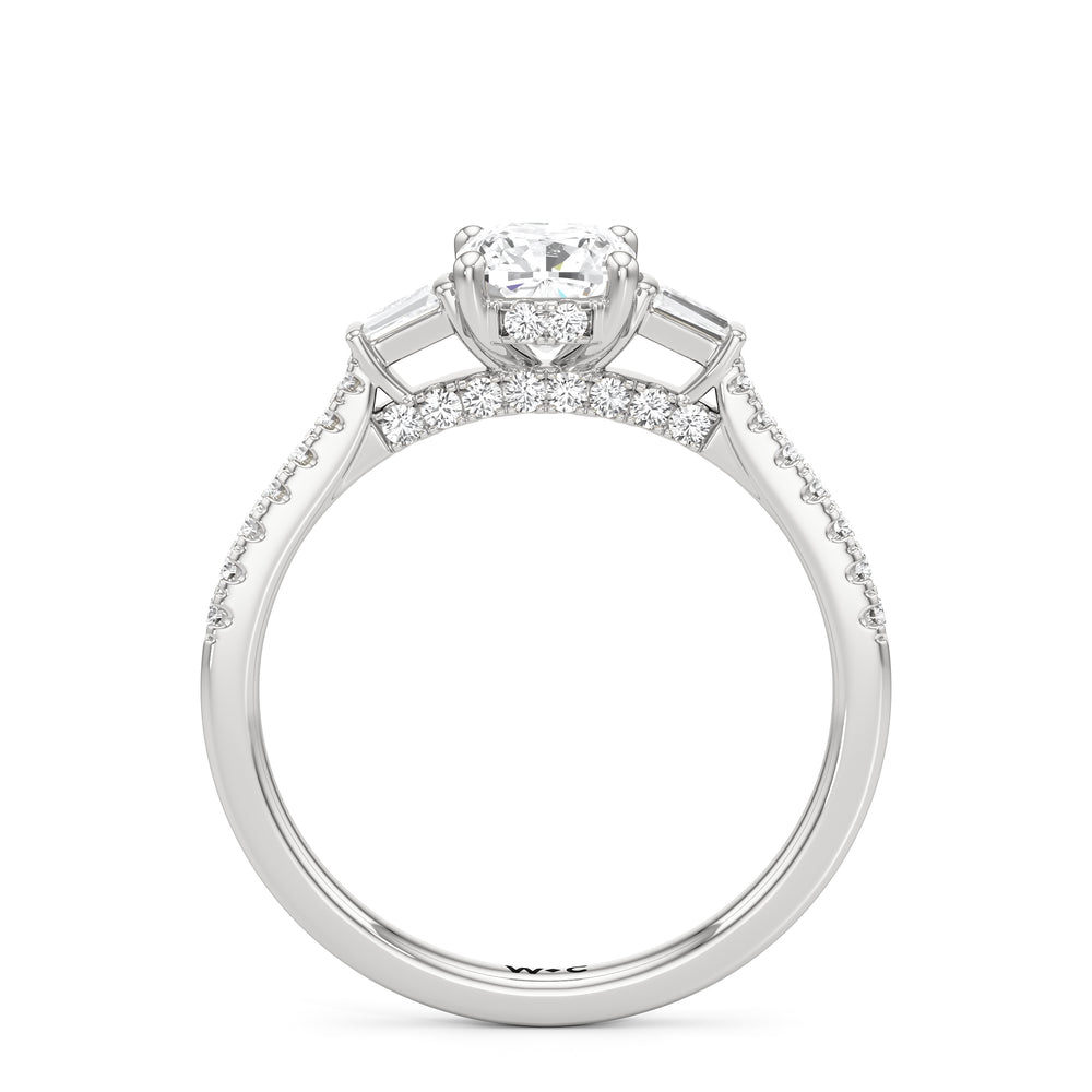 The Maud Engagement Ring with Cushion Cut Diamond in 14KT Platinum view 2
