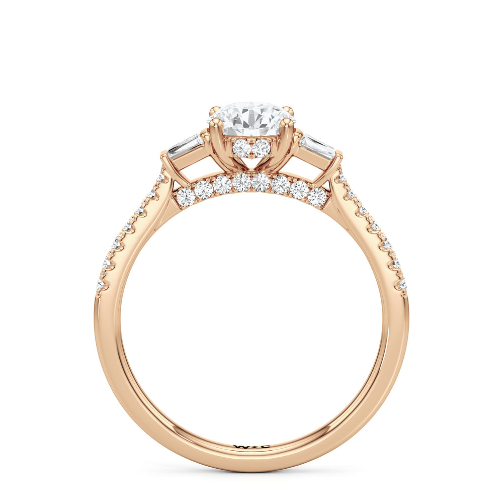 The Maud Engagement Ring with Round Cut Diamond in 14KT Rose Gold view 2
