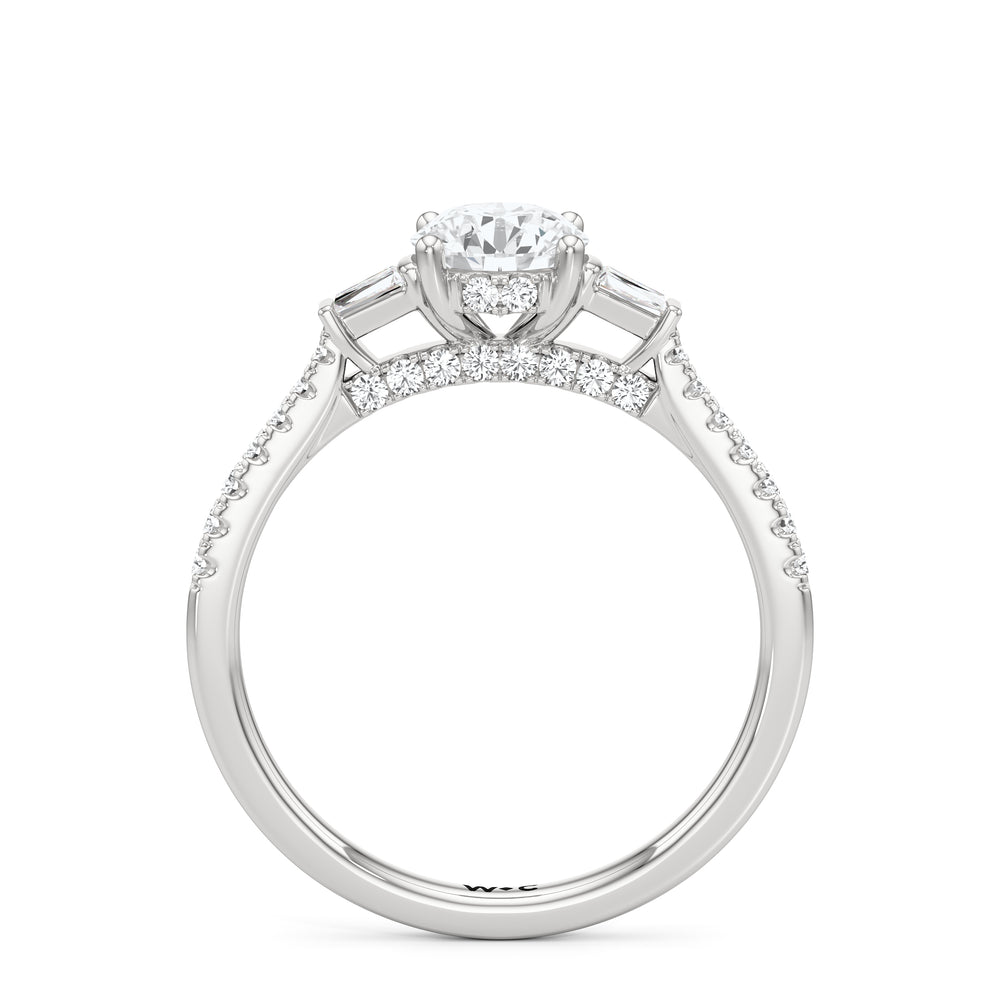 The Maud Engagement Ring with Round Cut Diamond in 14KT Platinum view 2
