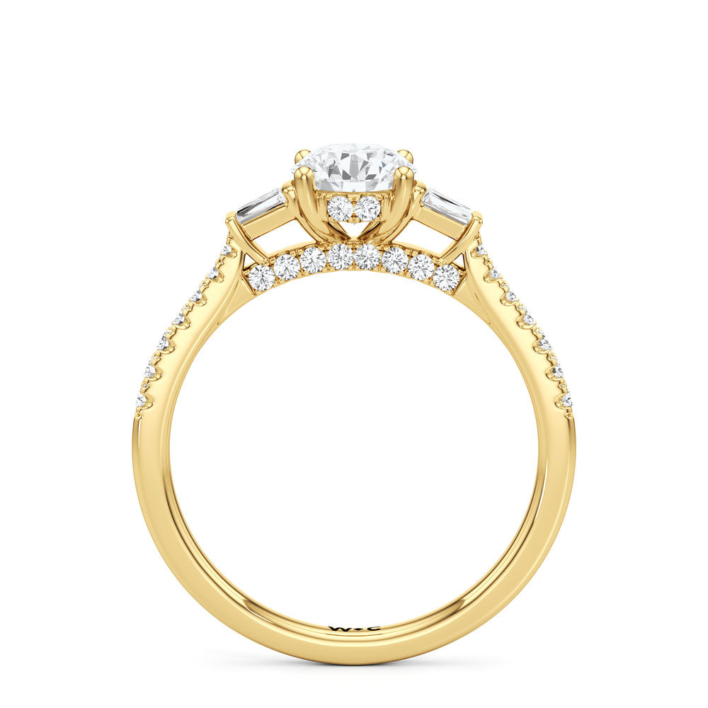 The Maud Engagement Ring with Round Cut Diamond in 14KT Yellow Gold view 2
